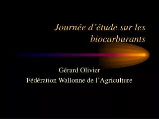 journ e d tude sur les biocarburants
