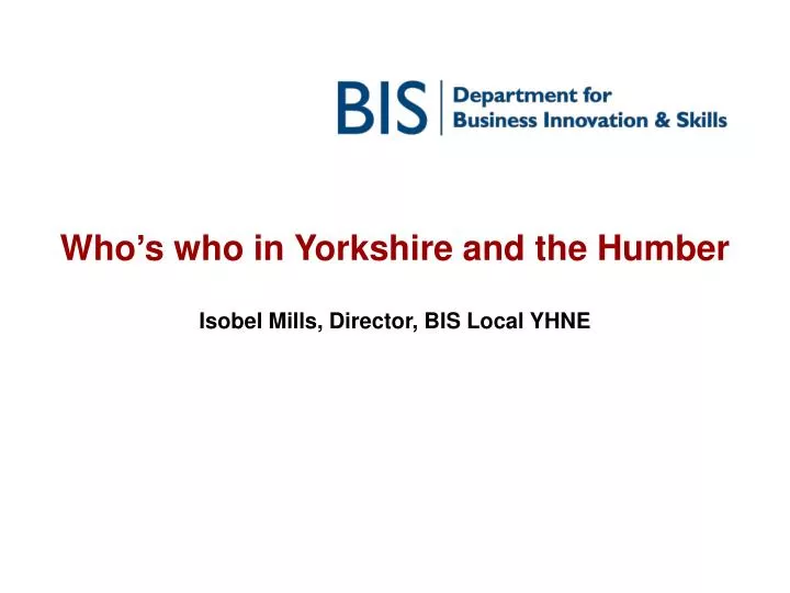who s who in yorkshire and the humber