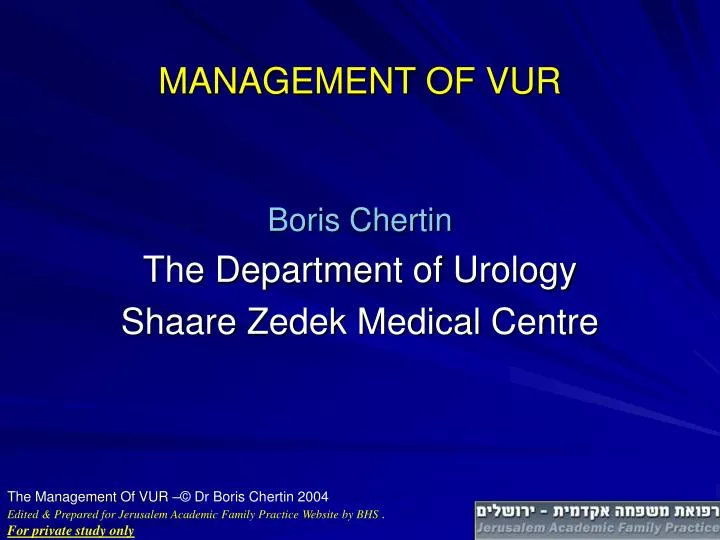 management of vur