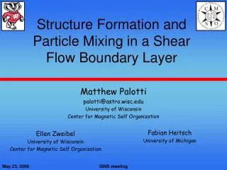 Structure Formation and Particle Mixing in a Shear Flow Boundary Layer