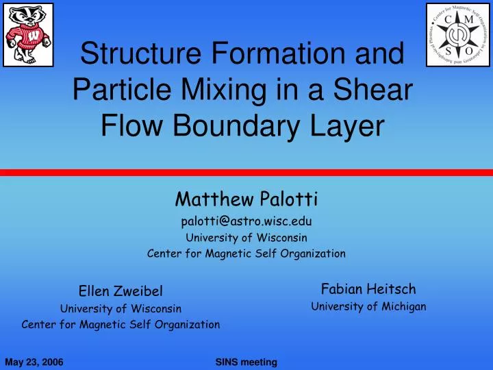 structure formation and particle mixing in a shear flow boundary layer
