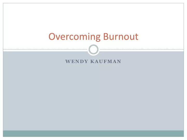 overcoming burnout
