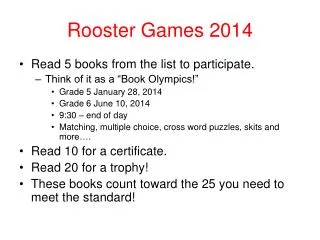 Rooster Games 2014