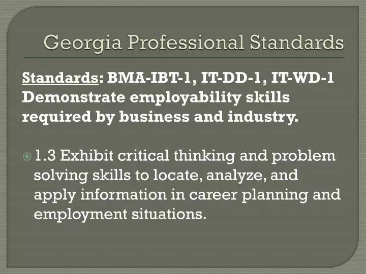 georgia professional standards