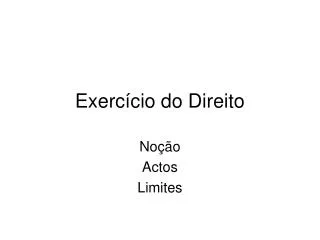 exerc cio do direito