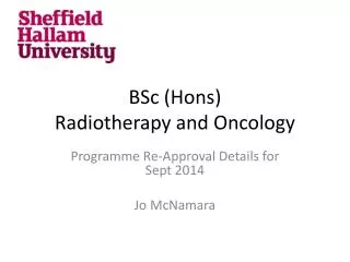 BSc (Hons) Radiotherapy and Oncology