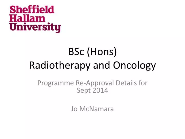 bsc hons radiotherapy and oncology