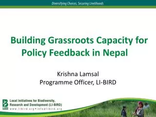 Building Grassroots Capacity for Policy Feedback in Nepal