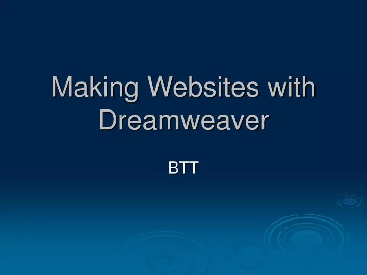 making websites with dreamweaver