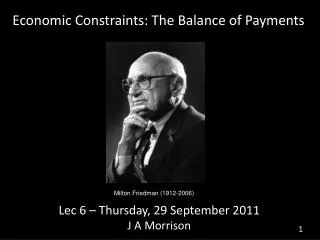 Economic Constraints: The Balance of Payments