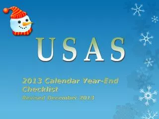 2013 Calendar Year-End Checklist Revised December 2013