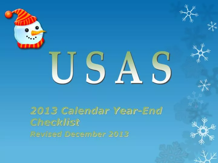 2013 calendar year end checklist revised december 2013