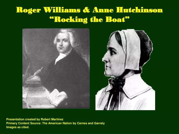 roger williams anne hutchinson rocking the boat