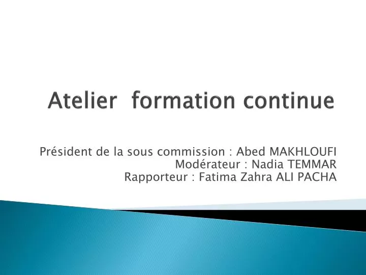 atelier formation continue