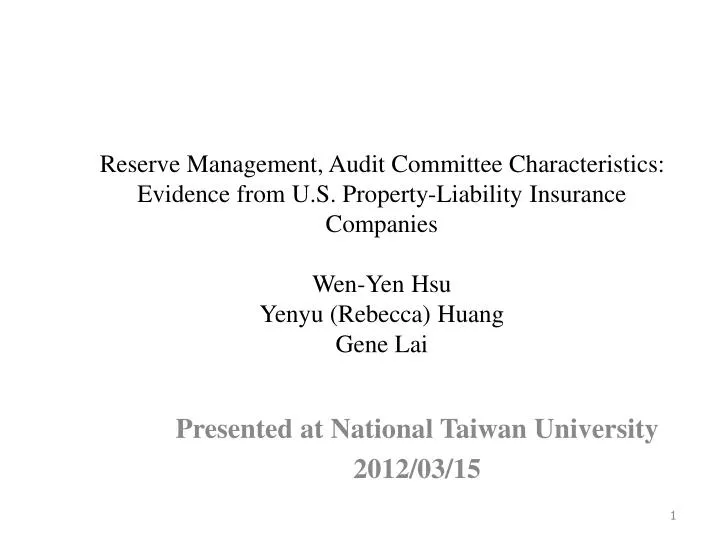 presented at national taiwan university 2012 03 15