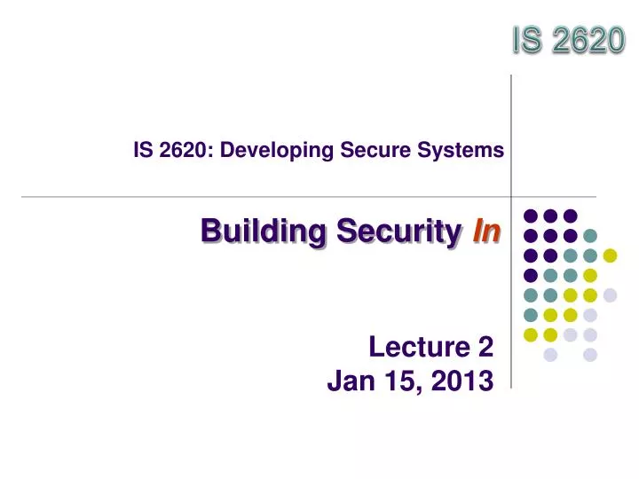 is 2620 developing secure systems