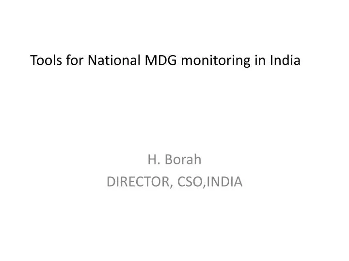 tools for national mdg monitoring in india