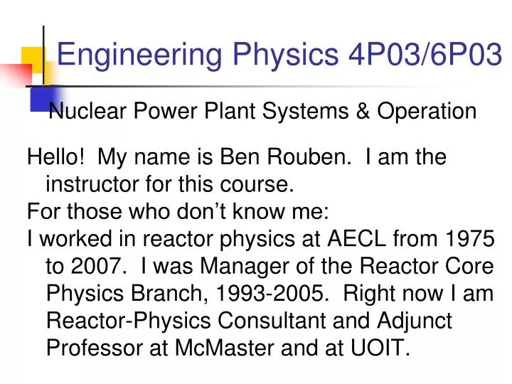 engineering physics 4p03 6p03