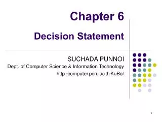 chapter 6 decision statement