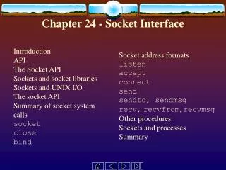 Chapter 24 - Socket Interface