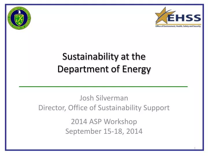 sustainability at the department of energy