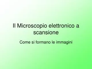 il microscopio elettronico a scansione