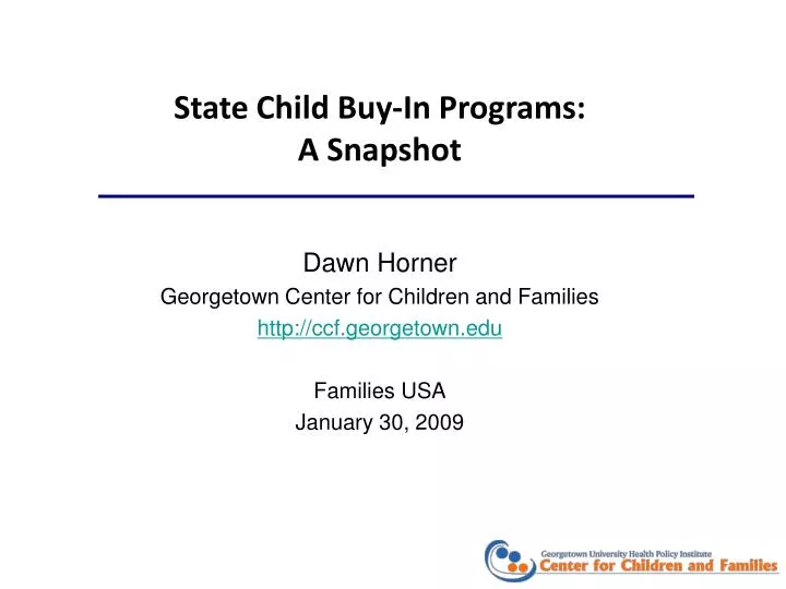 state child buy in programs a snapshot