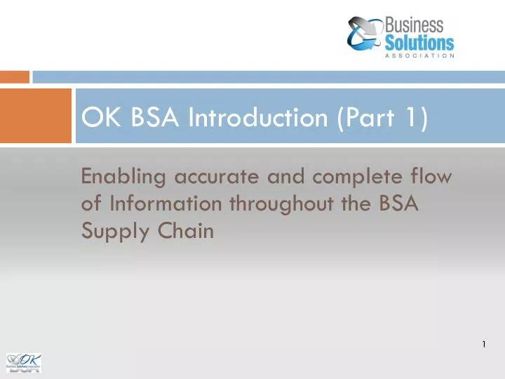 ok bsa introduction part 1