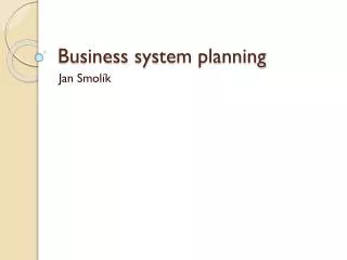 business system planning