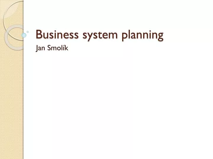 business system planning