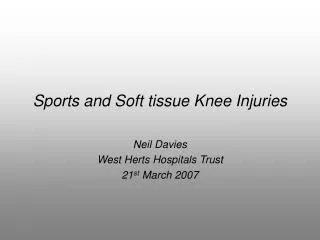Sports and Soft tissue Knee Injuries