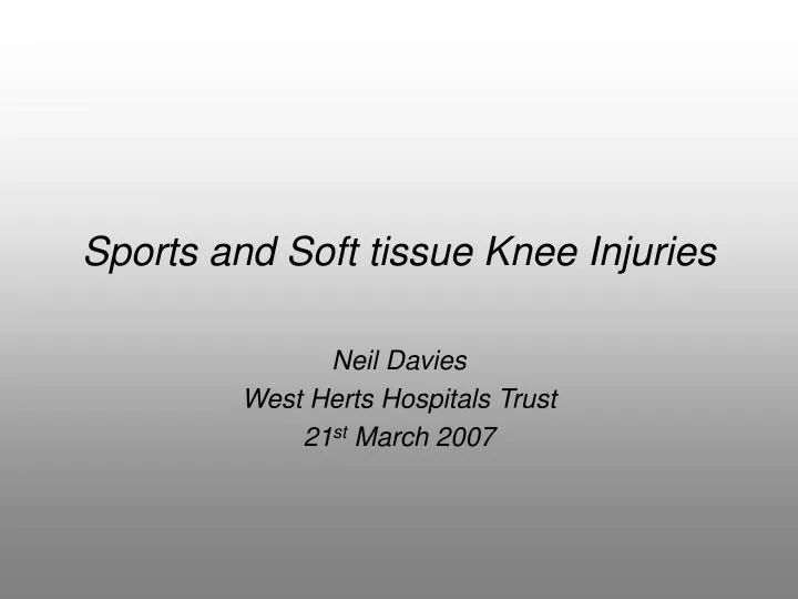 sports and soft tissue knee injuries