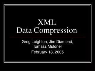 XML Data Compression