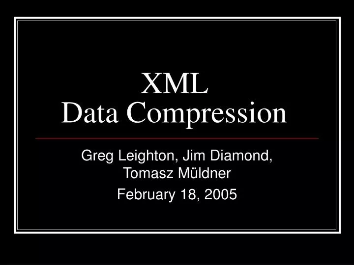 xml data compression