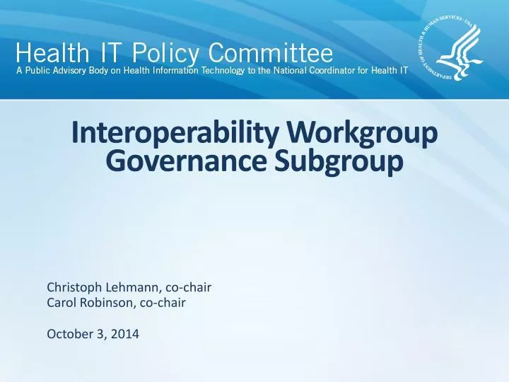 interoperability workgroup governance subgroup