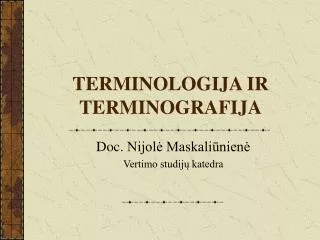 terminologija ir terminografija