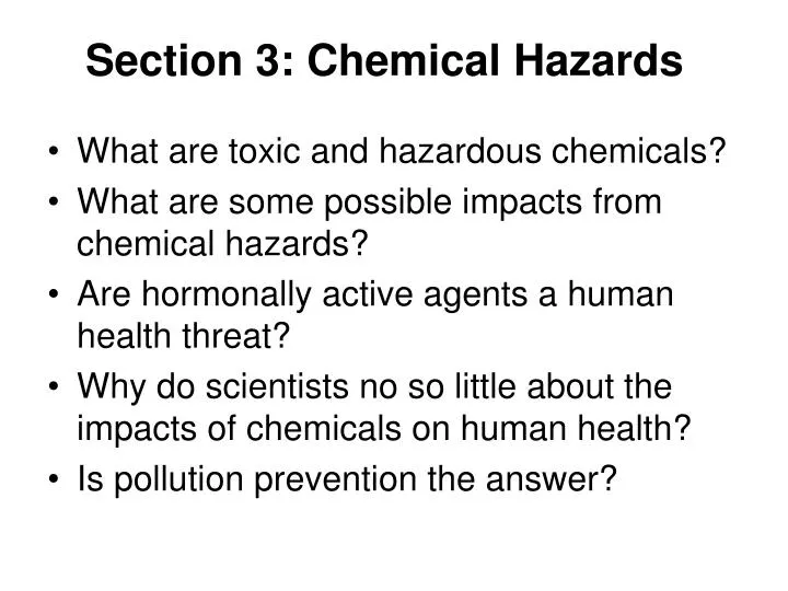 section 3 chemical hazards