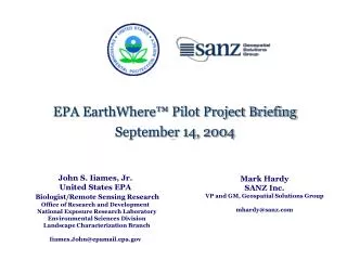 John S. Iiames, Jr. United States EPA Biologist/Remote Sensing Research
