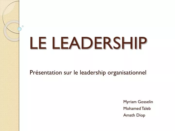 le leadership