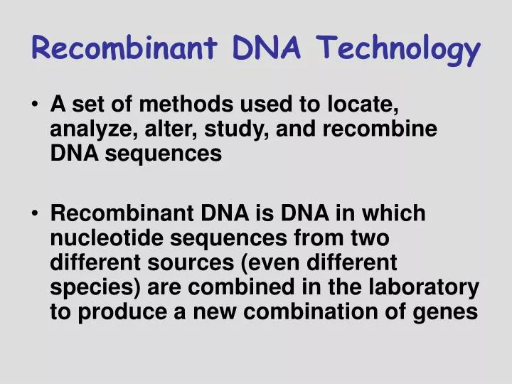 recombinant dna technology