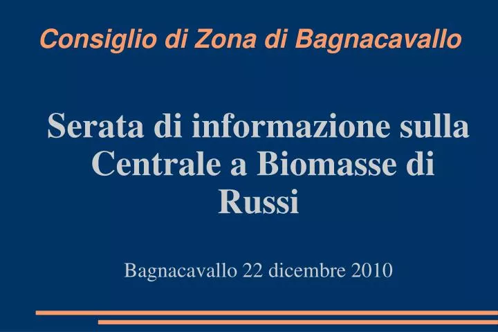 serata di informazione sulla centrale a biomasse di russi bagnacavallo 22 dicembre 2010