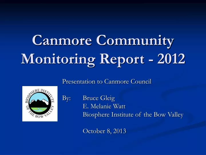 canmore community monitoring report 2012