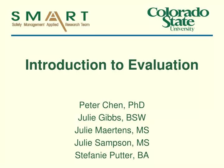 introduction to evaluation