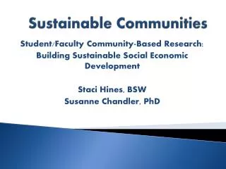 Sustainable Communities