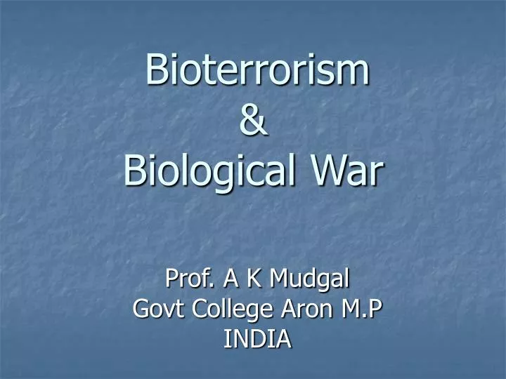 bioterrorism biological war