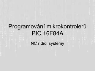 programov n mikrokontroler pic 16f84a