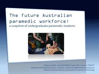 The future Australian paramedic workforce: a snapshot of undergraduate paramedic students