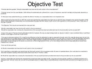 Objective Test