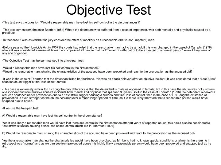 objective test