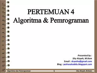 pertemuan 4 algoritma pemrograman